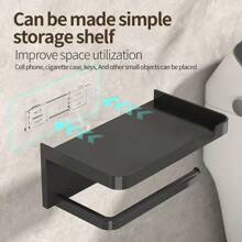 Wall-Mounted Tissue Box Holder With Toilet Paper Roll Or Facial Tissue Dispenser, No Drilling Bathroom Storage Organizer For Home, Toilet, And Bathroom - Multicolor - View 8