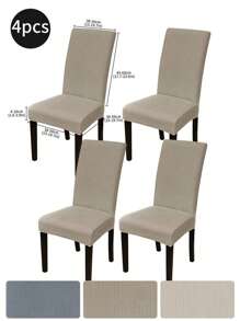 1 szt./4 szt./6 szt. Elastyczne minimalistyczne pokrowce na krzesła w jednolitym kolorze, odporne na zachlapanie i kurz do biura, salonu, jadalni, zestaw 6 pokrowców na krzesła do jadalni, zdejmowane, zmywalne pokrowce na krzesła do jadalni, rozciągliwy pokrowiec na krzesło Parson