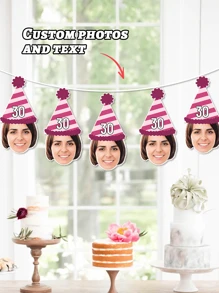 Personalized Face Photo Banner, Personalized Birthday Banner,Custom Face Birthday Banner Head Banner Photo Logo Banner Bachelorette, Funny Birthday Decor, 1st, 2nd, 3rd, 4th, 5th, 6th, 10th, 18th, 20th 21st, 40th, 50th, 60th,Birthday Banner,Retirement Banner, Birthday Decor Event,Retirement Banner, Birthday Decor Even - Multicolor - View 6