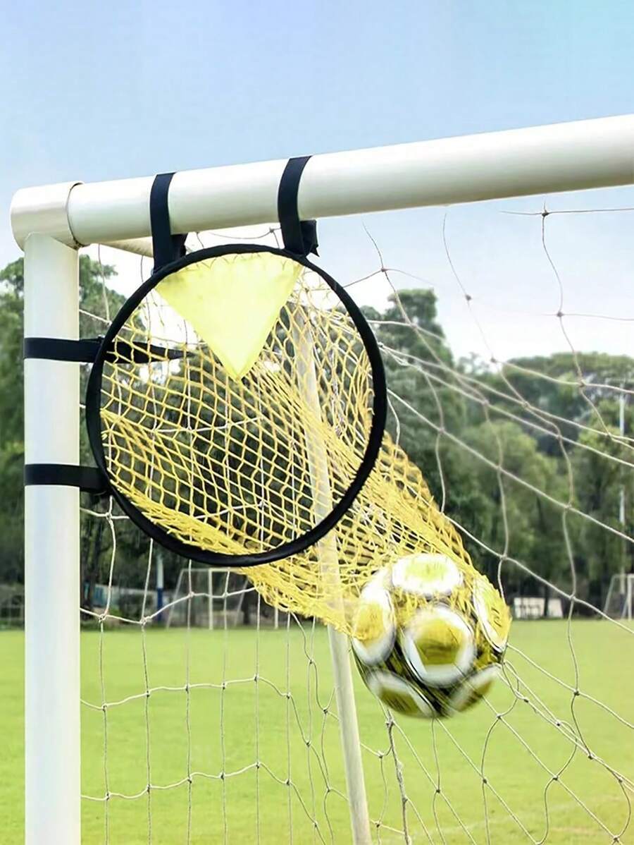1pc Yellow Inflatable Soccer Ball Shooting Target Net, Penalty Kick Accuracy Training Tool, Goalkeeper Saving Practice, Soccer Training Equipment For Teenagers - Yellow - View 1