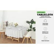 12pcs Round Plastic Tablecloths, Premium Plastic Disposable Tablecloths, Suitable For Easter Holiday Use