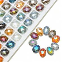30 Peças/Pacote 9*12mm Oval 12mm Contas de Vidro de Trevo de Quatro Folhas, Contas Soltas Eletrorrevestidas para Acessórios de Joias DIY, Chaveiros, Encantos de Celular