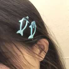 1 pieza Clip para el cabello con forma de delfín azul lindo, accesorio de moda simple y refrescante para mujeres