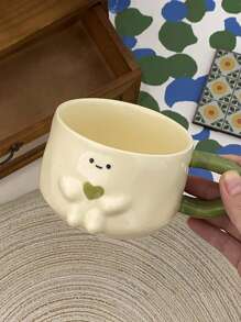1 件创意陶瓷拥抱杯，可爱奶油图案马克杯，适用于咖啡、下午茶、办公室、女士生日礼物