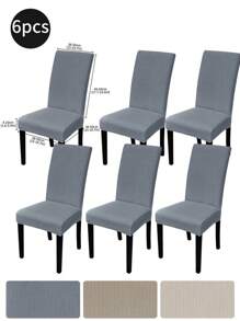 1 szt./4 szt./6 szt. Elastyczne minimalistyczne pokrowce na krzesła w jednolitym kolorze, odporne na zachlapanie i kurz do biura, salonu, jadalni, zestaw 6 pokrowców na krzesła do jadalni, zdejmowane, zmywalne pokrowce na krzesła do jadalni, rozciągliwy pokrowiec na krzesło Parson