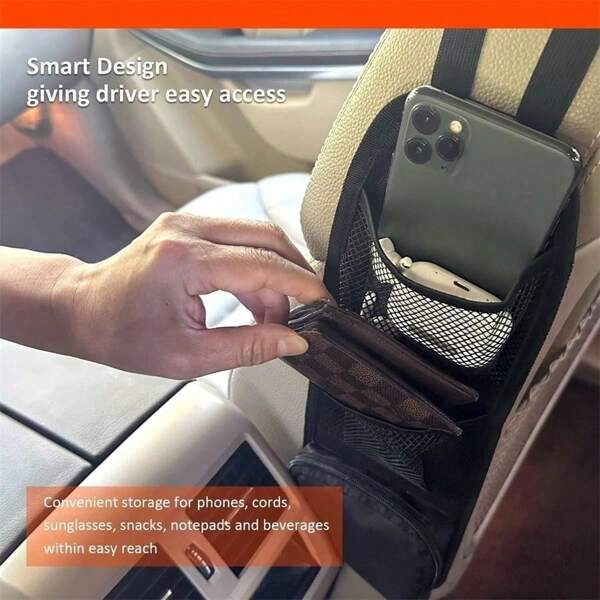 1 pieza Bolsa de almacenamiento lateral para asiento de coche, bolsa colgante de almacenamiento lateral para respaldo de asiento automotriz