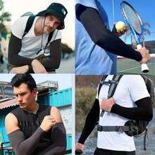 3 paia di manicotti unisex traspiranti ed elastici, ad asciugatura rapida, adatti per uso quotidiano, sport, ciclismo, corsa, attività all'aperto estive, accessori essenziali anti-UV per la spiaggia