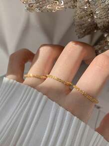 Anillos de plata de color con destellos para mujeres y niñas, de estilo coreano simple, versátil y decorativo, anillos para el dedo índice, joyería