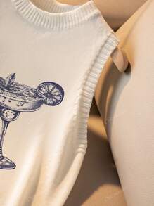 Nouveau débardeur pour femmes à encolure ronde pour le printemps et l'été, imprimé avec un motif de calice. t-shirts d'été blancs, simples et élégants, adaptés pour les trajets quotidiens. Hauts pour femmes d'été