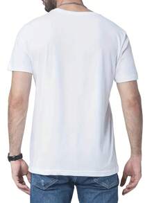 [Custom Vibrant Design DIY Custom T-Shirt] Customized Vibrant Design Personalized Custom T-Shirt For Men - White - View 2