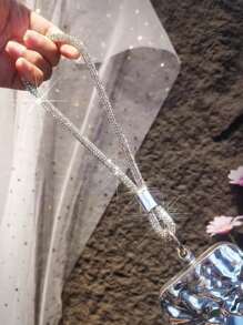 1 pieza Cordón de teléfono de lujo con cristal y strass, correa elegante de pulsera colgante, correa de cuello de teléfono con estilo de pulsera de alta gama para mujeres, obsequio correa de teléfono celular para madre, familia, amigos, cumpleaños, vacaciones
