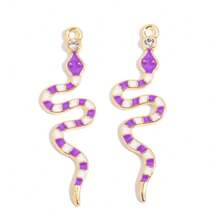 10 件随机颜色蛇形合金油滴吊坠饰品，适用于女士项链耳环 DIY 手工配件