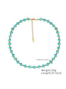Western Country Turquoise Series Necklace Bracelet Ring Earrings, Bohemian Holiday Style Elegant Fashion Stainless Steel Plating 18K Gold, Party Banquet Gifts, Daily Wear First Choice