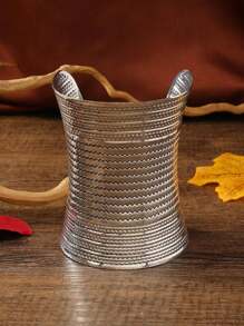 1pc Vintage Wave Pattern Open Bangle Bracelet, Armlet & Anklet