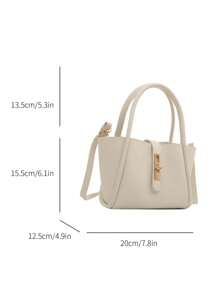 Bolso de mano con bandolera versátil de mujer en unicolor de PU de moda, con monedero pequeño