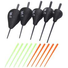 SOUGAYILANG 5pcs EVA Fishing Floats Set - Luminous, High Visibility For Night & Day Fishing, Includes 3 Color Tubes, Ideal For Freshwater & Saltwater - Black - View 13