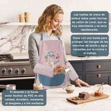 Waterproof Kitchen Apron Cute Bunny Design Waterproof Oilproof Dustproof Apron With Fleece Hand Towels On Both Sides