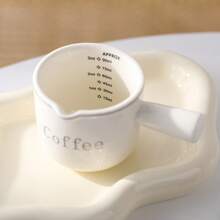 NJCHARMS 1pc, Ceramic Coffee Measuring Cup, Espresso Cups, Espresso Shot Cup With Handle, Spouts Espresso Cups, Espresso Pouring Cup, Espresso Measuring Cup, Coffee Measuring Cup, Kitchen Accessories, Party Supplies, Kitchen Gadgets School Supplies Back To School