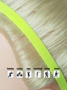 4 件装女士弹性细头带弹力细头带运动发带女士男士女孩男孩青少年黑色多色弹性运动头带厚防滑发带