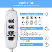 Full Spectrum Aquarium LED Light - Suitable For 10-18 Inch Fish Tanks, 3 Lighting Modes With Adjustable Brightness, Automatic Timer, Extendable Bracket, Ideal For Freshwater, Reptiles, Amphibians, And Small Pet Lighting