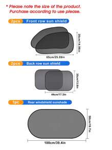 汽车前侧窗遮阳帘，汽车车窗隔热窗帘遮阳板，前后 - 黑色 - 查看 3