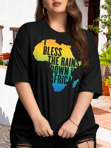 I Bless The Rains Women's Oversize Oversize Women T-Shirt (Toto Africa Kilimanjaro) - Black - View 1
