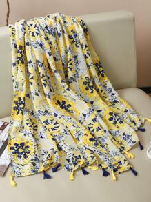 1 pezzo Accessorio da spiaggia, sciarpa morbida ed elegante da donna con stampa colorata, scialle lungo versatile, coprispalle da spiaggia, fascia di moda, adatto per tutte le stagioni e per vestiti