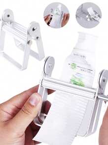 1PC Aluminum Large Metal Tube Squeezer & Mini Key Metal Tube Squeezer Roller Kit For Hairdressing Hair Color Dye Hand Cream Toothpastebathroom Decor Fall Decor Back To School - Silver - View 7