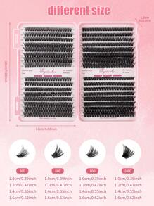 640800PCS D Curl Single Eyelash Bundle Large Capacity 30D+40D+60D+80D 9-16mm DIY Eyelash Bundle Natural Look & Ultra Thick & Slim & Ultra Soft & Ultra Light Reusable Personal Split False Eyelashes Eyelash Extension Kit With Makeup Tools 2 Mascara Brushes For Beginners To Use At Home Or In Everyday Life & Weddings & Dates & Parties & Music Festivals & Halloween & Happy Christmas