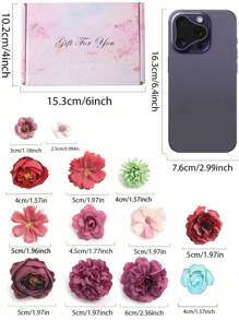 20pcs Fake Flower Head Set Plus Box Artificial Rose Daisy Flower Head For DIY Garland Flower Bouquet Wedding Crafts Bridal Party Shower Home Decoration Wedding Car Shoes Hat