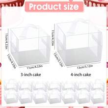 10pcs Clear Plastic Cake Boxes, 3/4 Inch Handheld Party Packaging, PET Material, Locking Style, Suitable For Cakes, Chocolates, Donuts, Pastries, Square Shape, Suitable For Christmas, Halloween, Easter, Thanksgiving