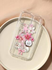 Ocean Design Coconut Flower Print Clear Case Compatible With IPhone Waterproof Shockproof Anti-Fall Scratch Resistant - Multicolor - View 2