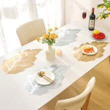 1pc/4pcs/6pcs Nordic 3D Maple Leaf Placemats, PVC Heat-Resistant Anti-Slip Waterproof Table Mats For Dining, Party, Wedding, Holiday Decorations