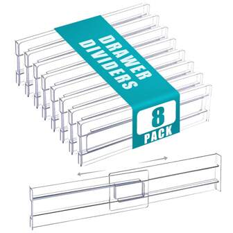 1/2/4/6/8/10 piezas Divisores de cajón, Organizador de cajón ajustable, Divisores expandibles para almacenamiento de ropa, dormitorio, cocina, baño, organización de oficina y almacenamiento de cosméticos, Agarre  y resistente