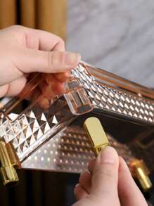 1pc Luxury Cosmetic Storage Box, High Aesthetic Bedroom/Bathroom Countertop Organizer, Facial Mask & Skincare Products Rack