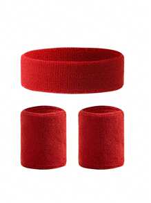 Fashion Sports Headband And Wristband Towel Set Sweatband Wrist Band Bracers For Women Men Cycling Gym Basketball Tennis
