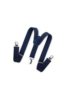 儿童吊带和领结套装，学生西装领结夹裤子吊带，婴儿和儿童可调节吊带夹，适合婚礼派对生日 - 彩色 - 查看 33