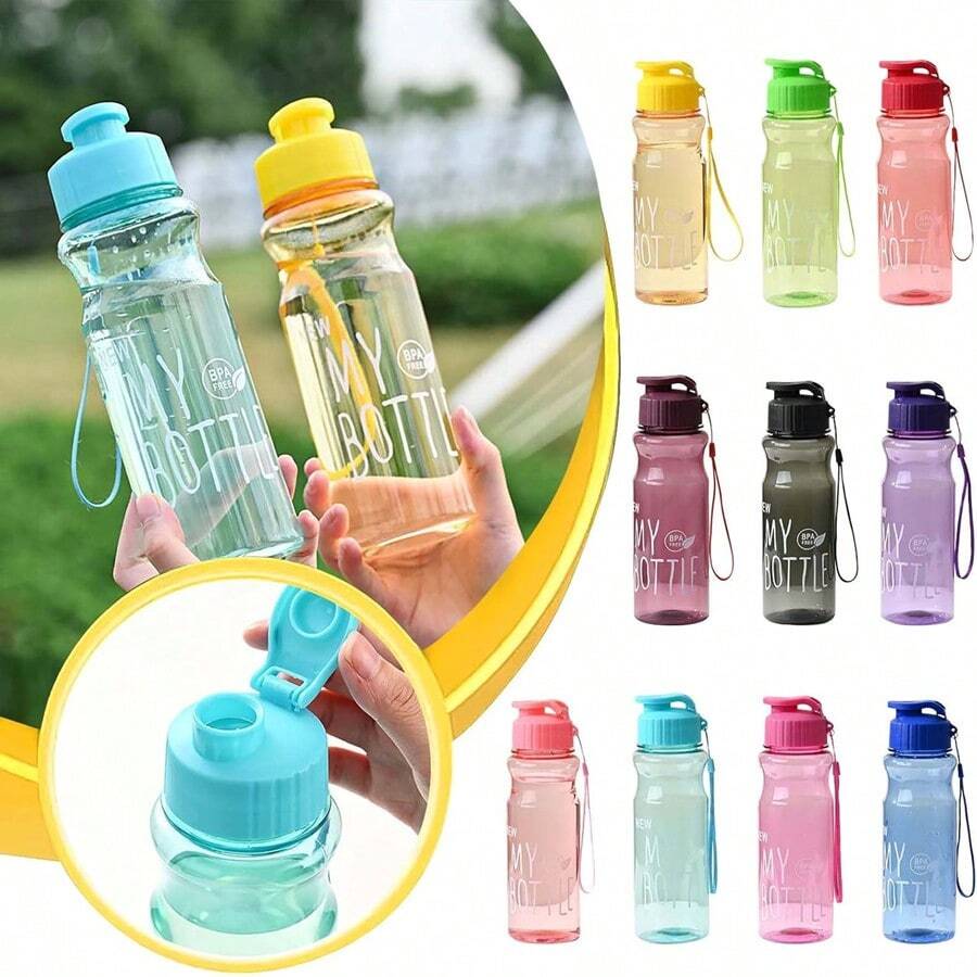17oz Minimalist Portable Press Flip Cap Outdoor Sports Water Bottle, Plastic Cup, Creative Casual Car Water Bottle - Many Colors - View 1