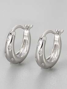 ESBERRY 1 对 925 银精致四角形星形耳环女士珠宝礼物生日礼物派对礼物