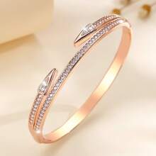 1 件时尚闪亮锆石手链，奢华优雅配饰，适合送礼、日常佩戴、聚会、约会、婚礼和宴会 - 銀色 - 查看 5