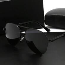 1 pièce Nouvelles lunettes de mode polarisées de luxe pour hommes, lunettes de mode pour la conduite pour hommes, marque designer vintage noire pour hommes, lunettes de soleil décontractées pour l'été, la plage, les vacances, l'extérieur et les voyages