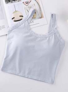 4pcs Women Backless Sports Bra With Built-In Padded Cups, Tank Top Style