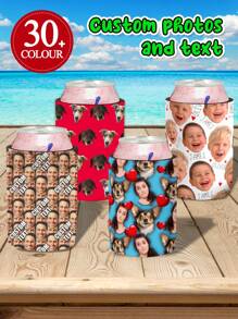 1pc Personalized Can Cover, Customizable Image, Fun Birthday Gift, 40th Birthday, 30th Birthday, 50th Birthday Decoration, Suitable For Any Age Birthday Decoration - Pink - View 13