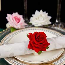 4/6pcs Lifelike Rose Napkin Rings, New Napkin Holders For Restaurant, Hotel Table Decorations, Suitable For Wedding, Decoration, Hotel, Festival, Etc.
