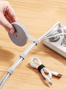 1 pieza Organizador portátil de cables, Amarre de cables, Correa de fijación de plantas, Correa enrollable de doble cara, Adecuado para almacenamiento de cables de datos, almacenamiento de cables, fijación de plantas y almacenamiento de artículos - Multicolor - Ver 1