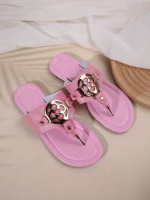 2025 New Summer Women Fashion Flat Casual Slippers/Flip-Flops For Outdoor Wear - Pink - View 8