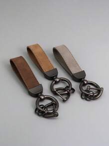 1pc Customized Engraved Name Letter PU Leather Fur Keychain, Fashion Casual Style, Father's Day Gift Suitable For Fathers, Elders, Partners, Teachers, Classmates, Friends, Can Be Used As Promotional, Business, Or Advertising Gift