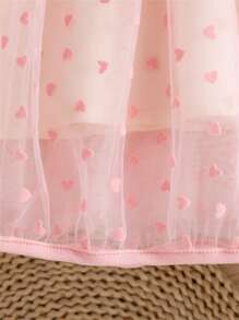 Vestido de princesa de punto rojo para bebés niñas con cuello redondo y volantes de malla, decoración con lazo lindo, para verano, fiesta de cumpleaños