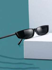 1 szt. Czarne Vintage Harajuku HottestNarrow Frame Fashion Okulary, Modne prostokątne okulary przeciwsłoneczne Akcesoria plażowe Okulary przeciwsłoneczne Wygląda na styl uliczny i garnitur do swetra, kurtki, bluzy z kapturem, skórzanych spodni i spodni cargo