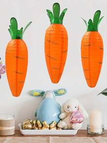 1 pieza Linterna colgante de papel con forma de zanahoria para Pascua - Naranja vibrante con Top verde, ideal para celebraciones de primavera y decoración del hogar